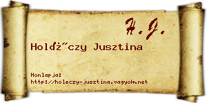 Holéczy Jusztina névjegykártya