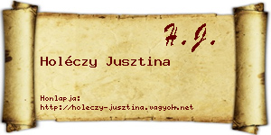 Holéczy Jusztina névjegykártya